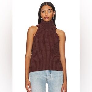 Stitches & Stripes x REVOLVE Marlow Sleeveless Turtleneck Sweater Top Raisin S